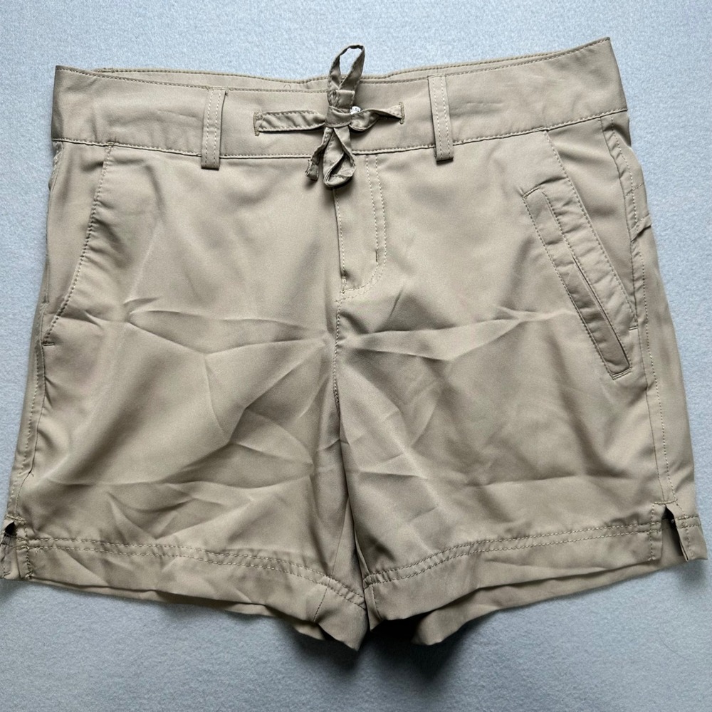 Magellan Outdoors Hiking Shorts Women Small Khaki Tan Drawstring Activewear
